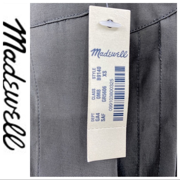 💕SALE💕NWT Madewell Green Pleat Tunic Shirt Dress - Picture 6 of 8